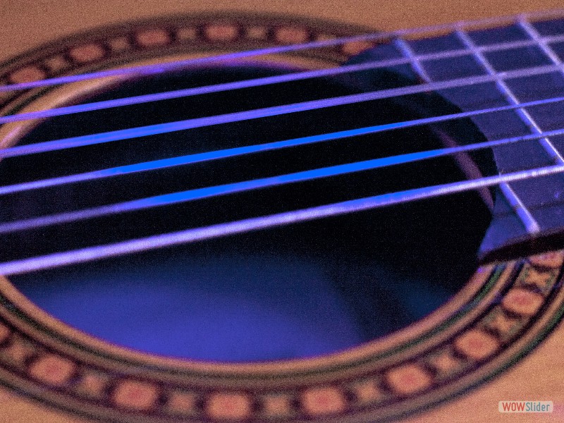 Guitar sound hole and strings