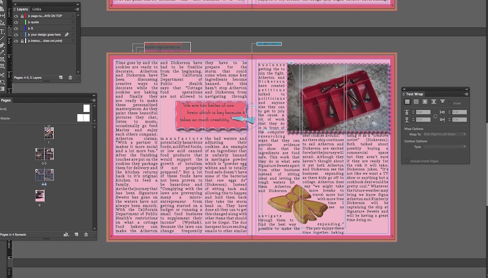 inDesign interface
