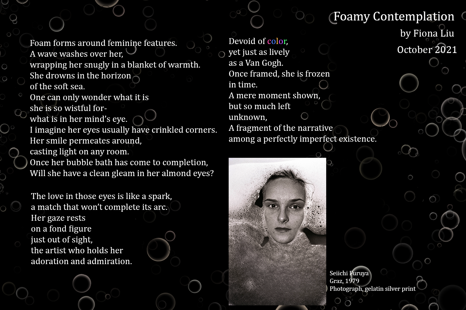 Poem by Fiona Liu - Foamy Contemplation