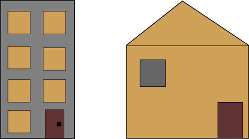 Graphic of house and apartment