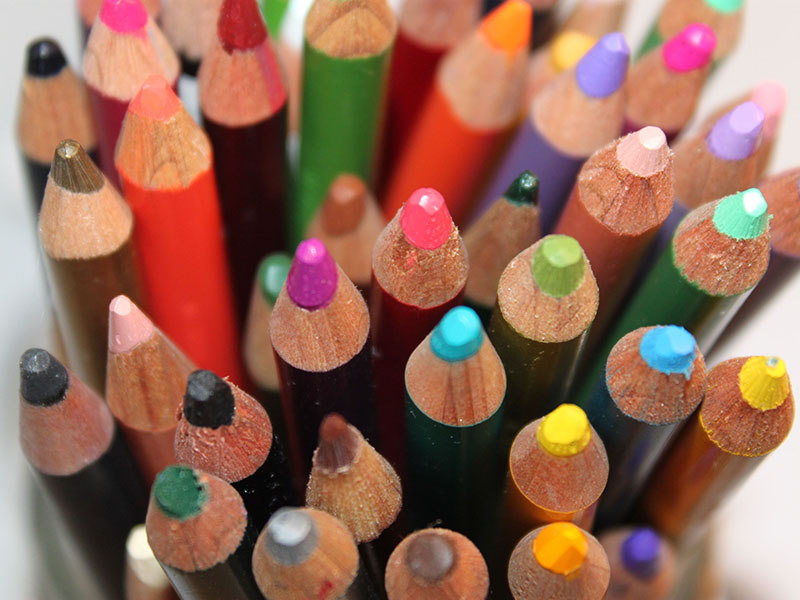 colored pencil close up