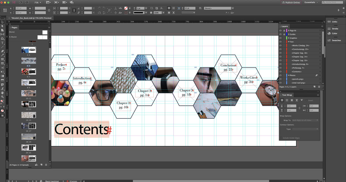 This is a picture of my InDesign interface