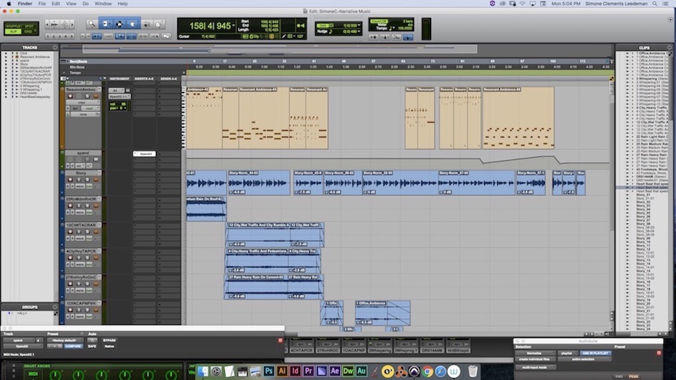 This is a screenshot of my narrative music production in Pro Tools