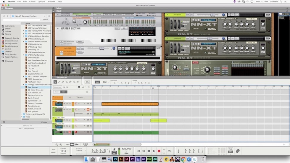 This is a screenshot of my music production in Reason.