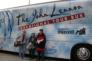 Freestyle students on John Lennon Bus