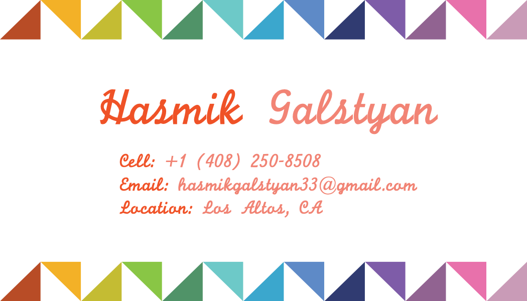 HasmikG: Business Card Front