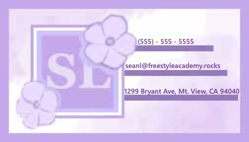 SeanL: Business Card Front