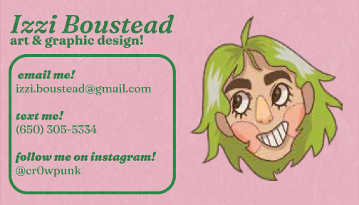 Boustead, Izzi: Business Card Front
