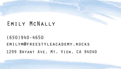 McNally, Emily: Business Card Front