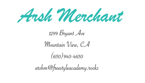 Merchant, Arsh: Business Card Back