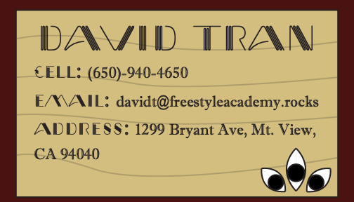 Tran, David: Business Card Back