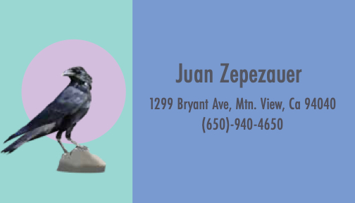 Zepezauer, Juan: Business Card Front
