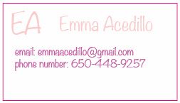 Acedillo, Emma: Business Card Front