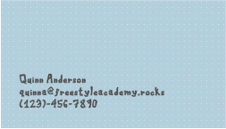 Anderson, Quinn: Business Card Back