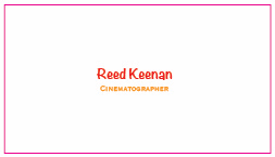 Keenan, Reed: Business Card Front