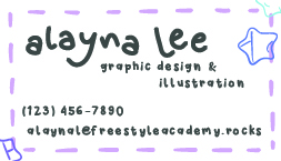 Lee, Alayna: Business Card Back