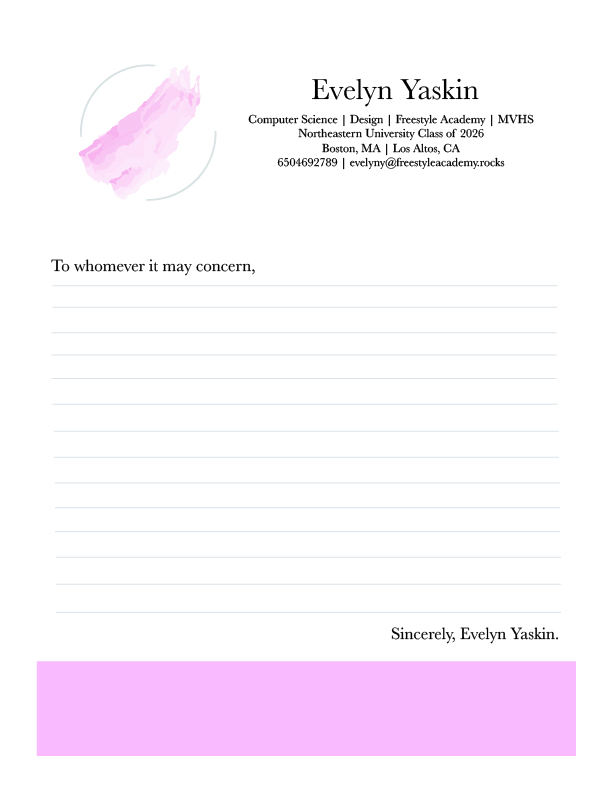 Yaskin, Evelyn: Letterhead