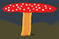 Ambiguous Animal Taking Shelter Under a Large Mushroom: A Senior Digital Watercolor Painting  by Sara Twiggs