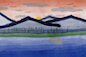 Meadow Sunset: A Senior Digital Watercolor Painting  by Vikash Kumar