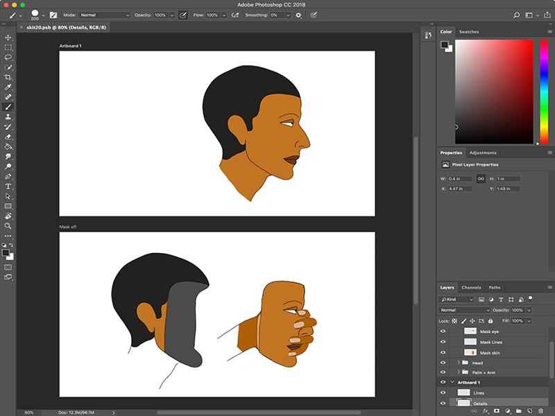 Example of the Adobe Photoshop interface