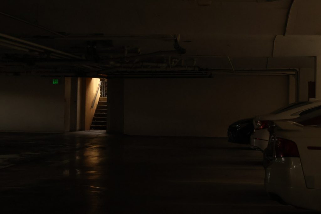 the same garage but with a yellow hue
