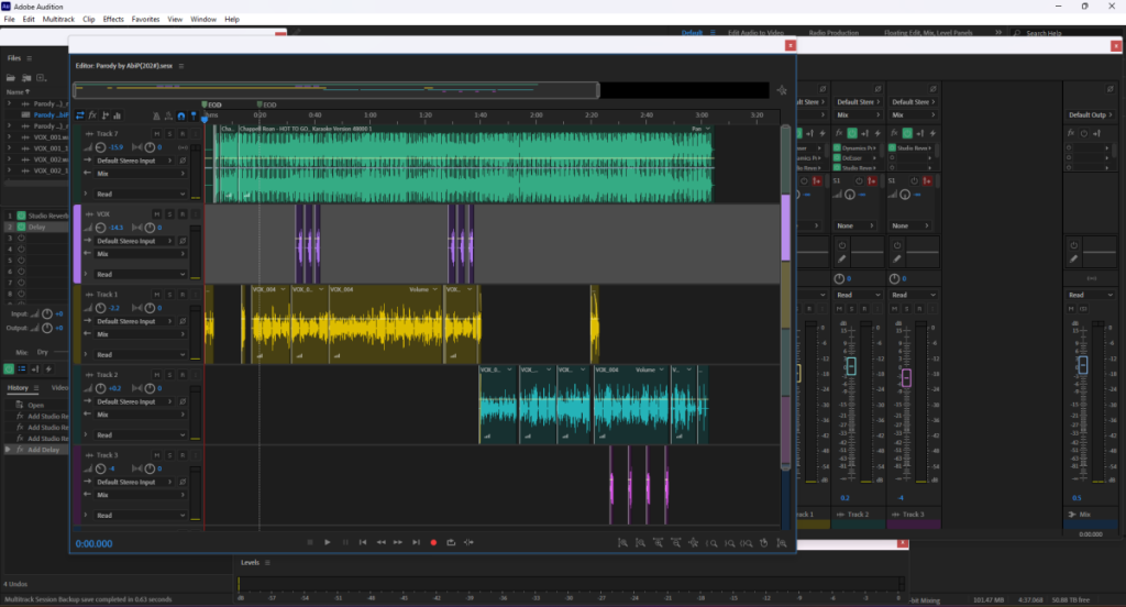 an interface of Adobe Audition of KFC To Go