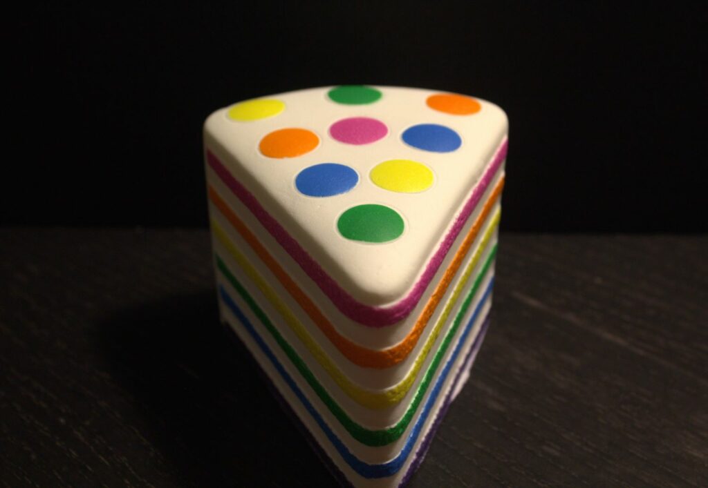 a rainbow cake squishy
