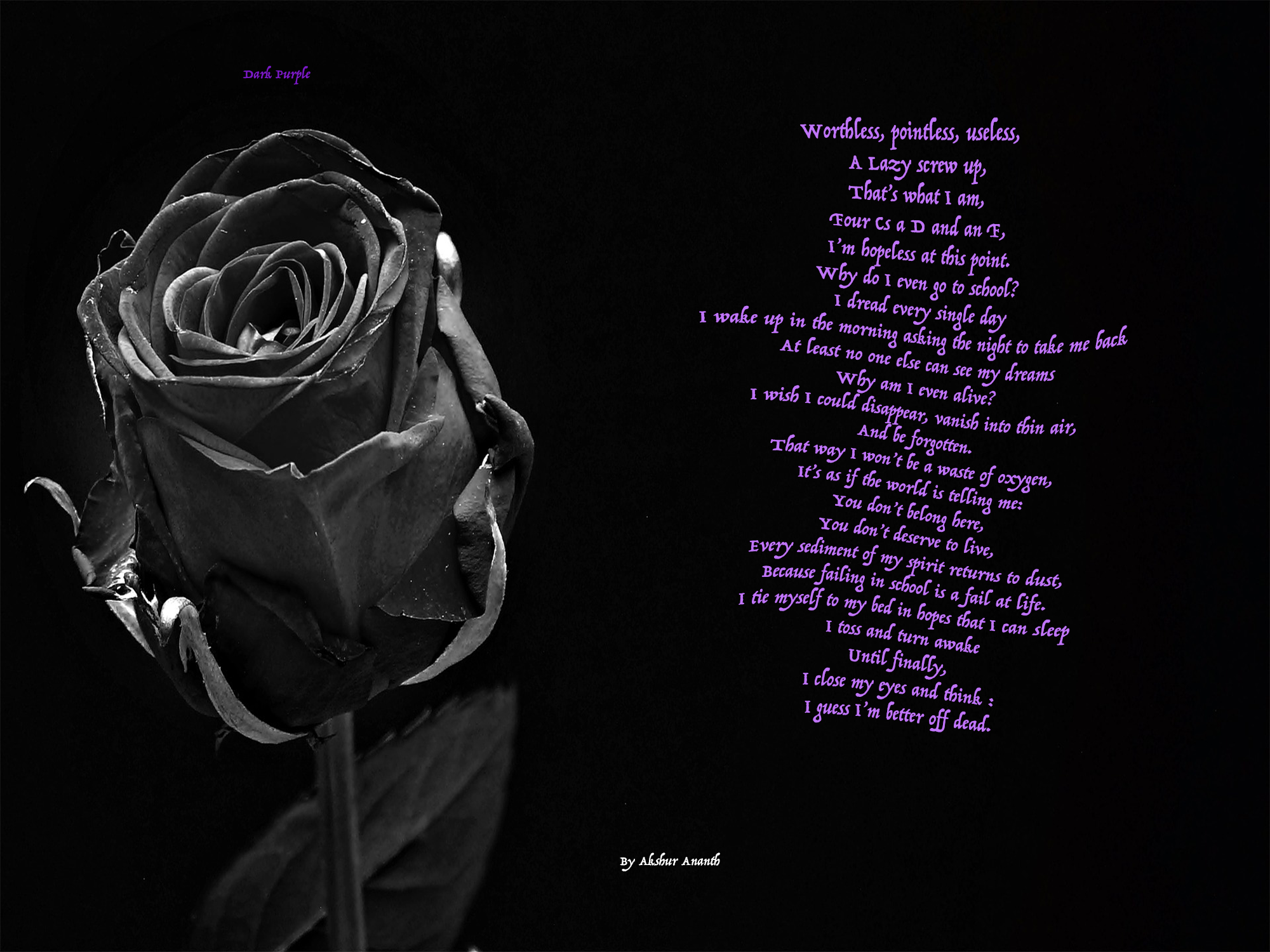 Dark Purple Poem By Akshur R Ananth 