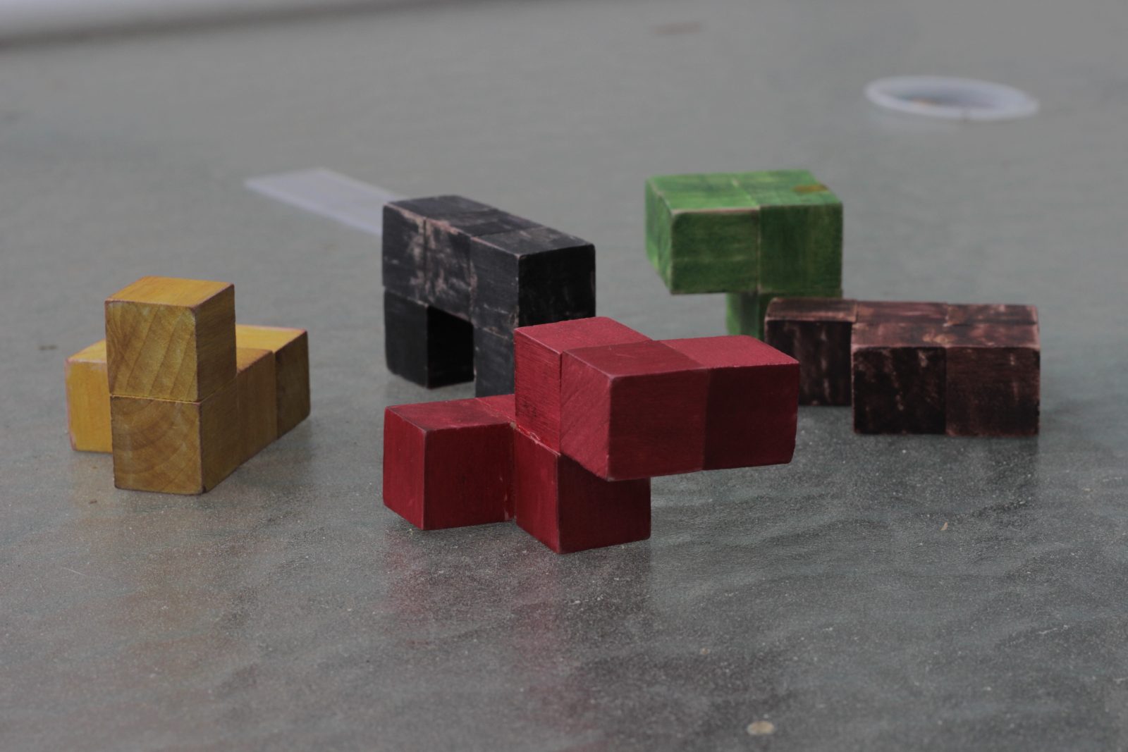 A photo of a dismantled puzzle cube