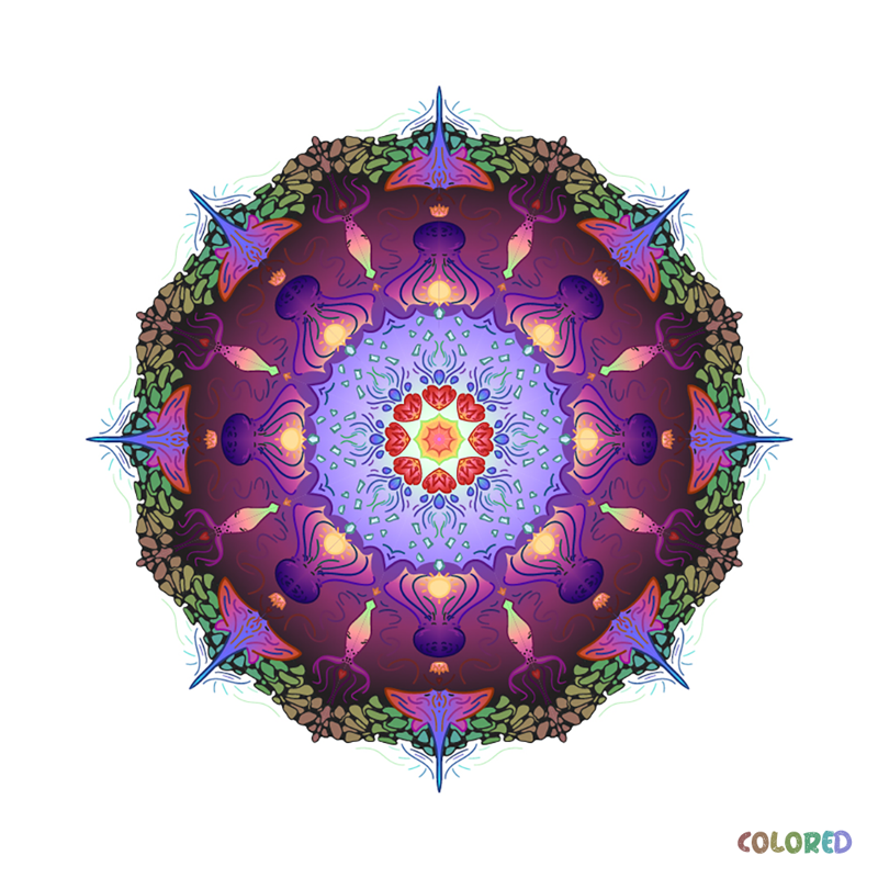 colored mandala after image