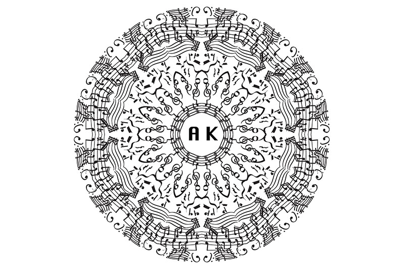 Black and white mandala