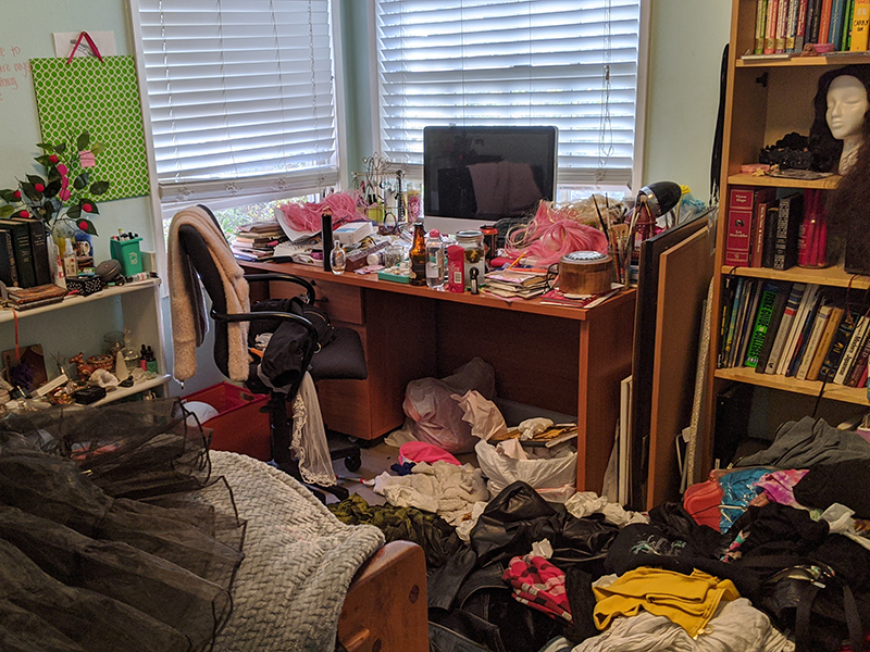 Jehan's charmingly messy bedroom