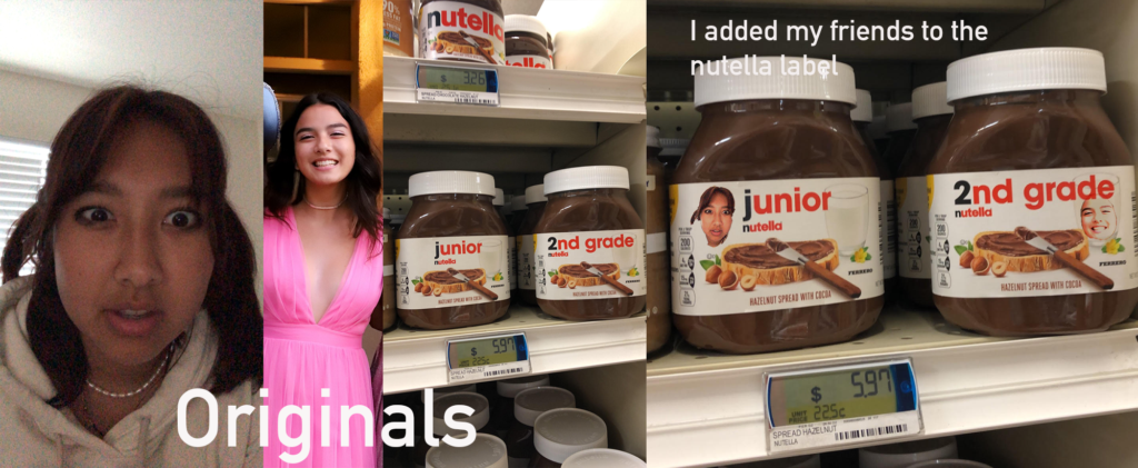 Photo of my friends faces on Nutella jars