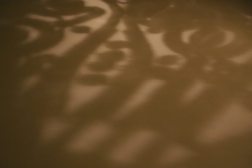 Shadow from a chandelier on a wall