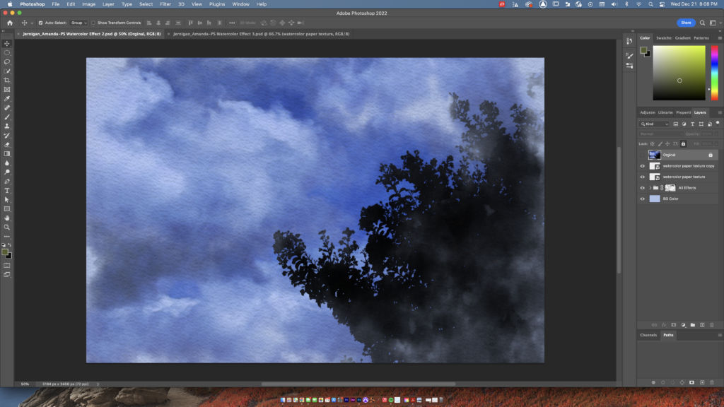 Photoshop Watercolor Painting Effect 2 Layers