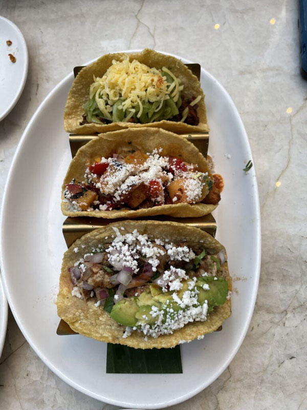 three tacos
