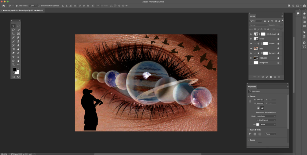 Photoshop interface for surrealism project