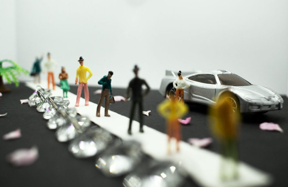 Fashion Show with miniature people 