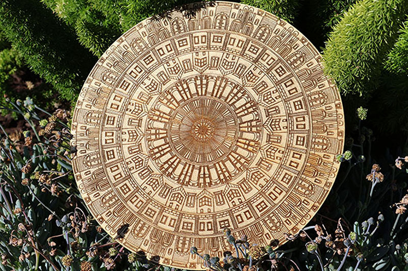 Engraved Mandala on Wood