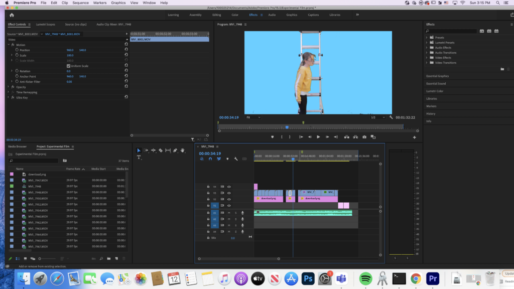Behind the Scenes of how I editing my Experimental Film using Premiere pro.