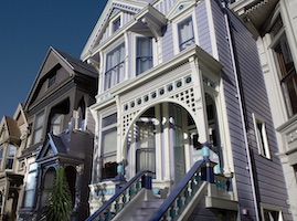 Picture of victorian architecture in the Haight