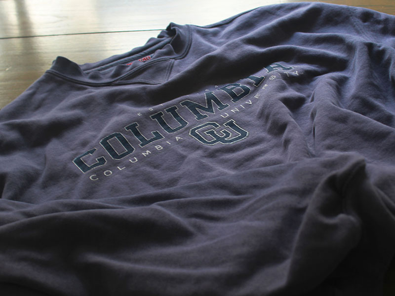 Sandeep's Columbia University sweatshirt from Grad School (2001)