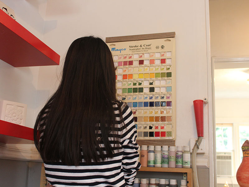 looking at all the diffrent colors