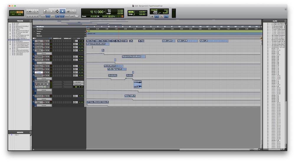 This is a screenshot of my final Pro Tools session for my audio book