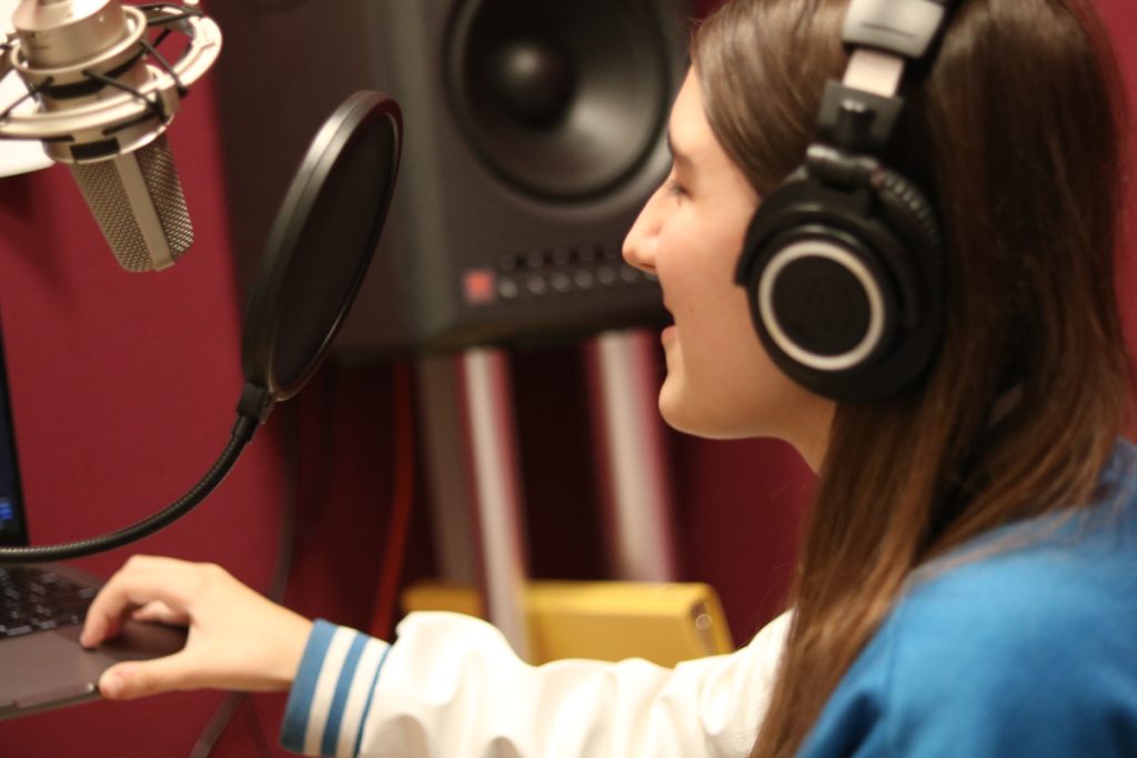 Photo of me recording in the ISO Booth at Freestyle.