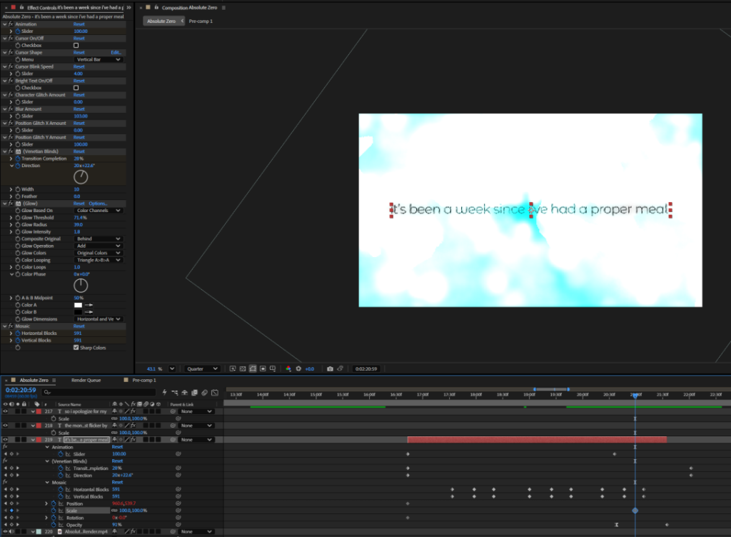 Small snippet of verse 2 in After Effects