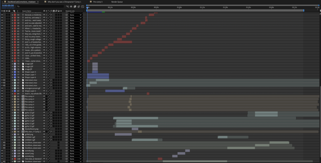 A snippet of Adobe After Effects file