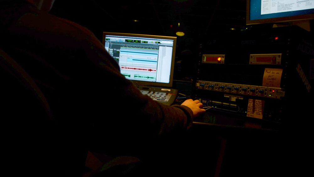 Inisde of ProTools you can precisely adjust volume levels.