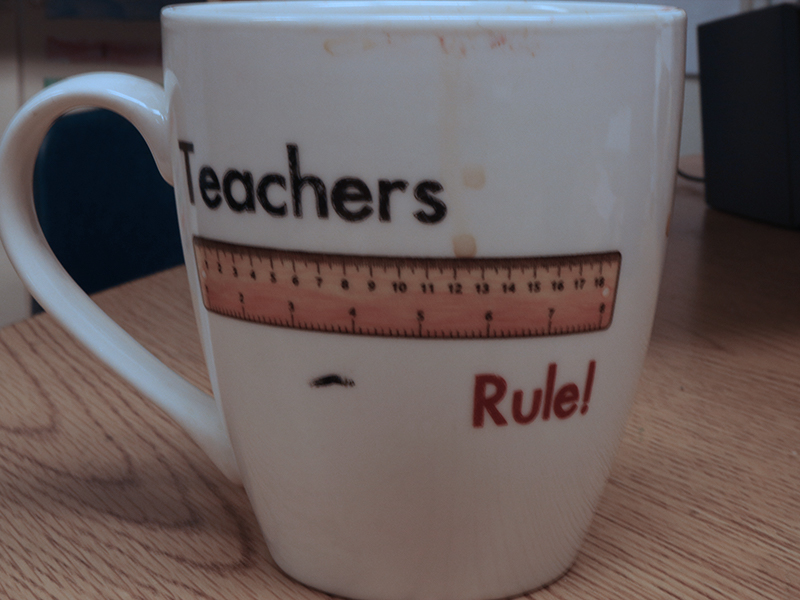 Mug in the teachers lounge