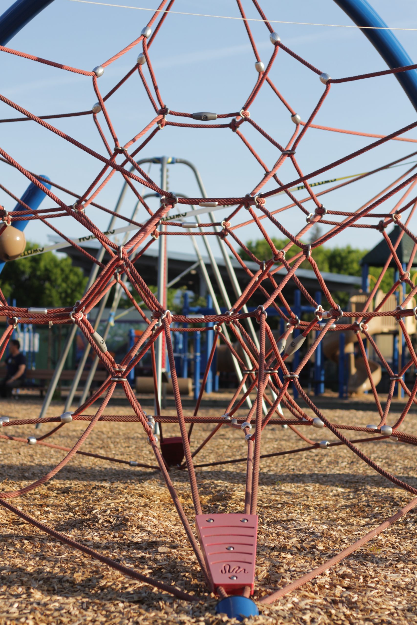 Photo of a geometric play structure.
